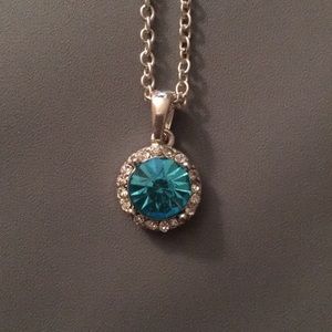 Blue Circle Crystal Necklace
